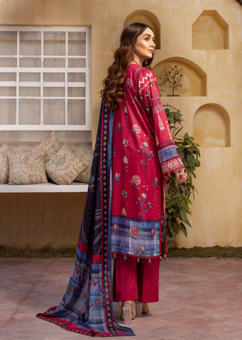 HUSN-E-JAHAN DIGITAL PRIN LAWN EMBROIDERED D-412