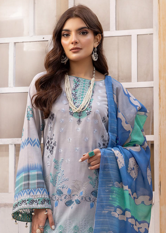 HUSN-E-JAHAN DIGITAL PRIN LAWN EMBROIDERED D-413