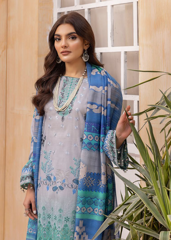 HUSN-E-JAHAN DIGITAL PRIN LAWN EMBROIDERED D-413
