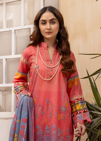 HUSN-E-JAHAN DIGITAL PRIN LAWN EMBROIDERED D-414