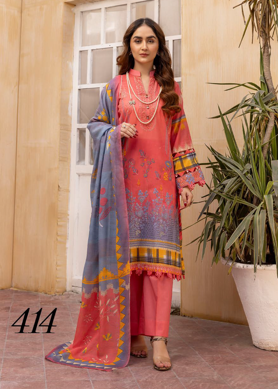 HUSN-E-JAHAN DIGITAL PRIN LAWN EMBROIDERED D-414