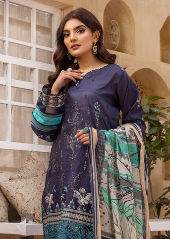 HUSN-E-JAHAN DIGITAL PRIN LAWN EMBROIDERED D-415