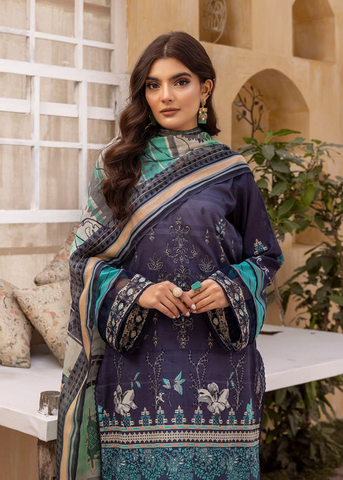 HUSN-E-JAHAN DIGITAL PRIN LAWN EMBROIDERED D-415