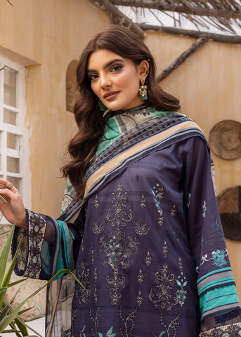 HUSN-E-JAHAN DIGITAL PRIN LAWN EMBROIDERED D-415