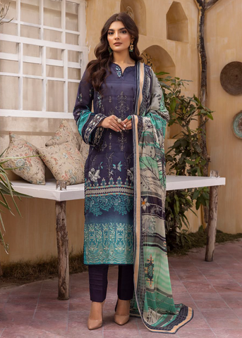 HUSN-E-JAHAN DIGITAL PRIN LAWN EMBROIDERED D-415