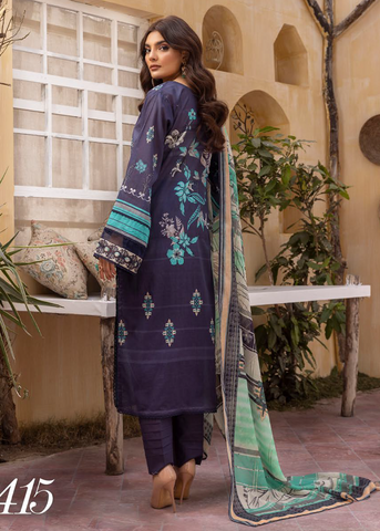 HUSN-E-JAHAN DIGITAL PRIN LAWN EMBROIDERED D-415