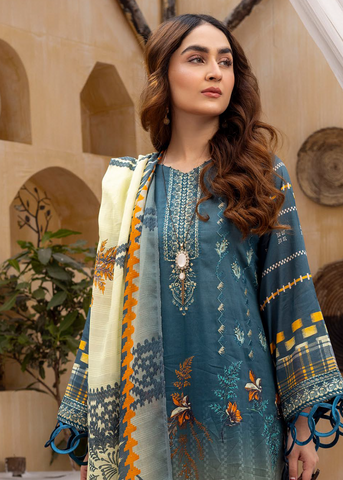 HUSN-E-JAHAN DIGITAL PRIN LAWN EMBROIDERED D-419
