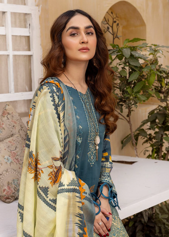 HUSN-E-JAHAN DIGITAL PRIN LAWN EMBROIDERED D-419
