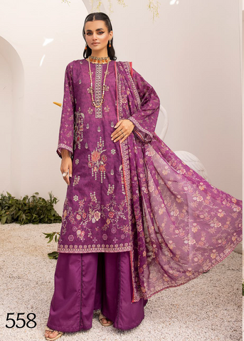 ZARTAJ DIGITAL PRINT EMBROIDERED D-558