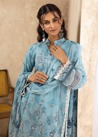 HOORAIN LAWN DIGITAL PRINT EMBROIDERED D-599