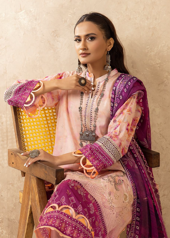 HOORAIN LAWN DIGITAL PRINT EMBROIDERED D-600