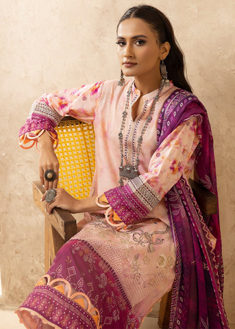 HOORAIN LAWN DIGITAL PRINT EMBROIDERED D-600