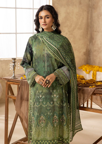 HOORAIN LAWN DIGITAL PRINT EMBROIDERED D-601
