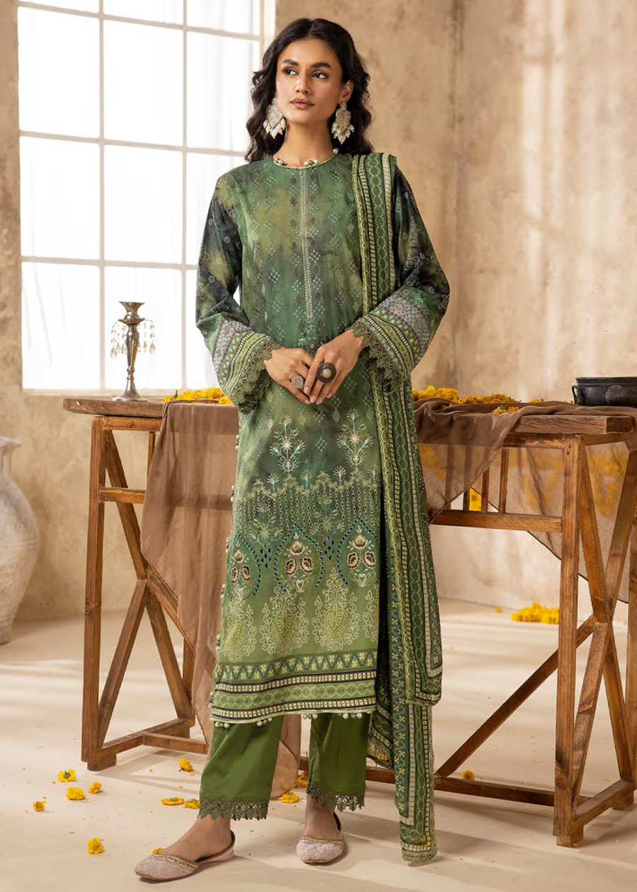 HOORAIN LAWN DIGITAL PRINT EMBROIDERED D-601