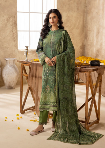 HOORAIN LAWN DIGITAL PRINT EMBROIDERED D-601