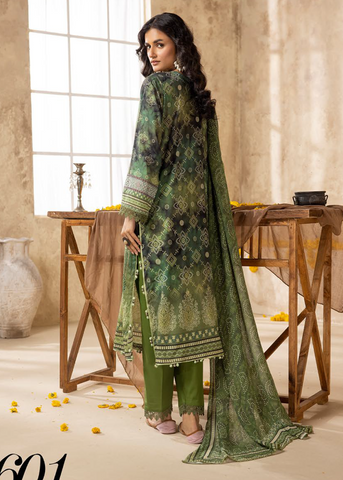 HOORAIN LAWN DIGITAL PRINT EMBROIDERED D-601