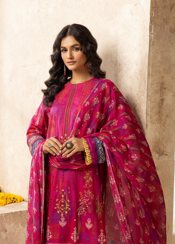 HOORAIN LAWN DIGITAL PRINT EMBROIDERED D-603