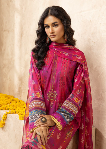 HOORAIN LAWN DIGITAL PRINT EMBROIDERED D-603