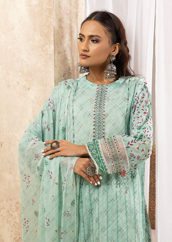 HOORAIN LAWN DIGITAL PRINT EMBROIDERED D-604