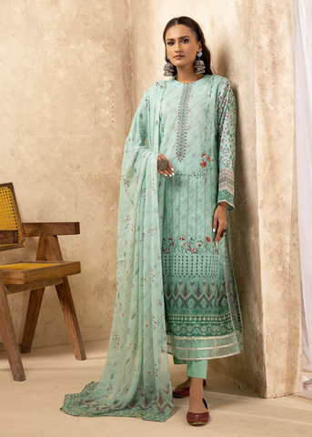 HOORAIN LAWN DIGITAL PRINT EMBROIDERED D-604