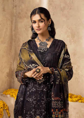 HOORAIN LAWN DIGITAL PRINT EMBROIDERED D-605