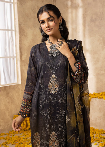 HOORAIN LAWN DIGITAL PRINT EMBROIDERED D-605