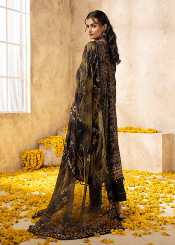 HOORAIN LAWN DIGITAL PRINT EMBROIDERED D-605