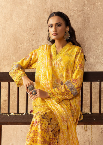 HOORAIN LAWN DIGITAL PRINT EMBROIDERED D-606