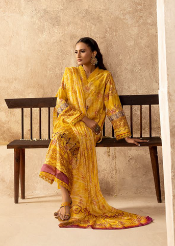 HOORAIN LAWN DIGITAL PRINT EMBROIDERED D-606