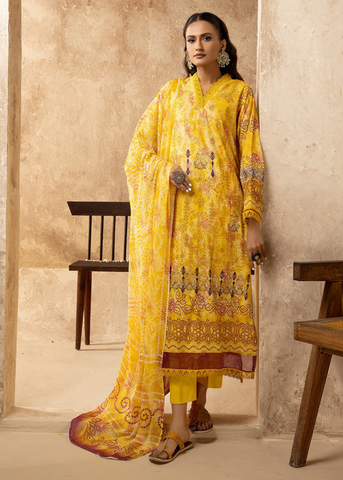 HOORAIN LAWN DIGITAL PRINT EMBROIDERED D-606