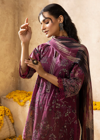 HOORAIN LAWN DIGITAL PRINT EMBROIDERED D-609