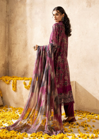 HOORAIN LAWN DIGITAL PRINT EMBROIDERED D-609