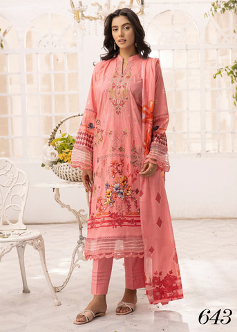 HEER BY SHAISTA DIGITAL PRIN EMBROIDERED D-643