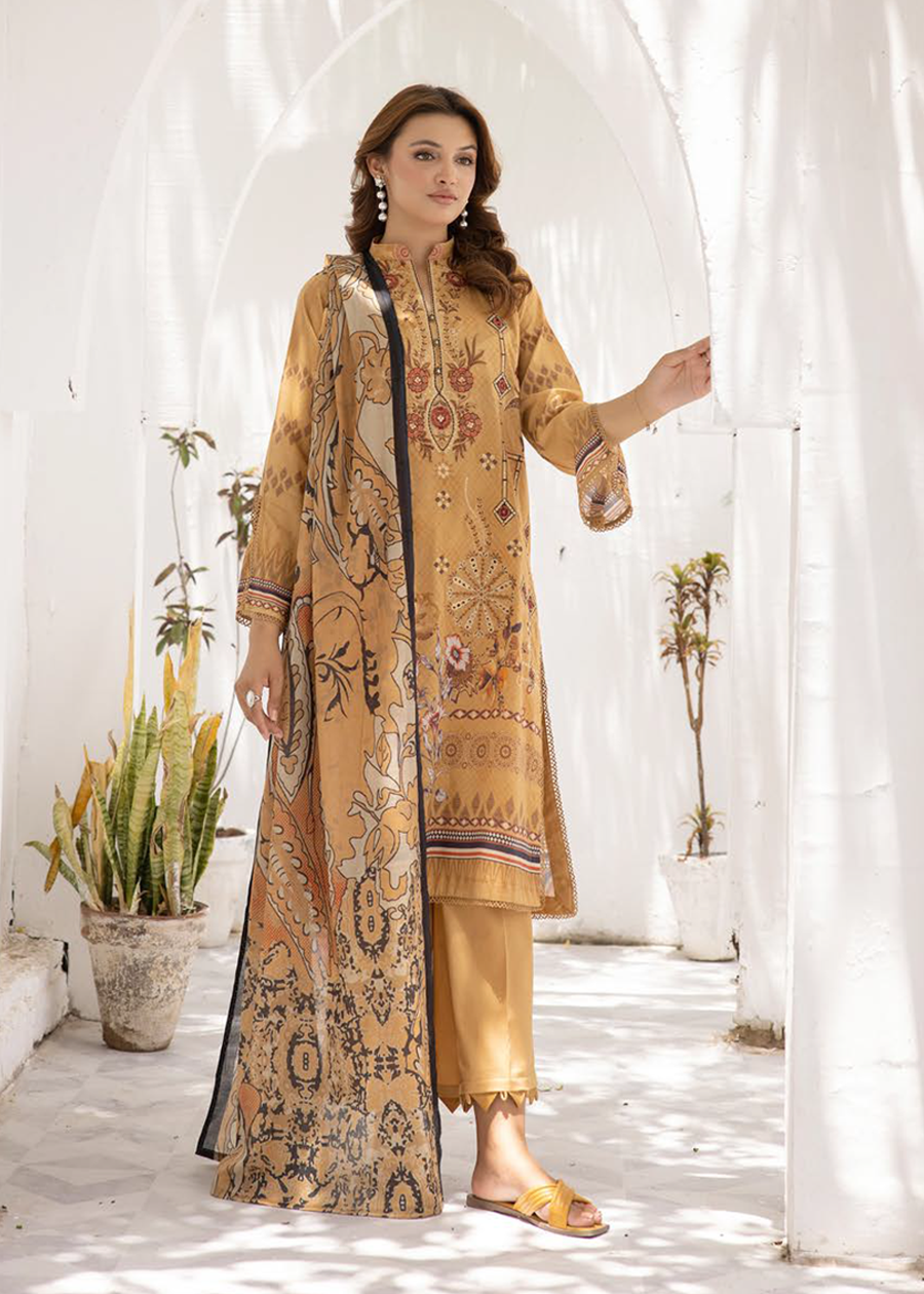 HEER BY SHAISTA DIGITAL PRIN EMBROIDERED D-644