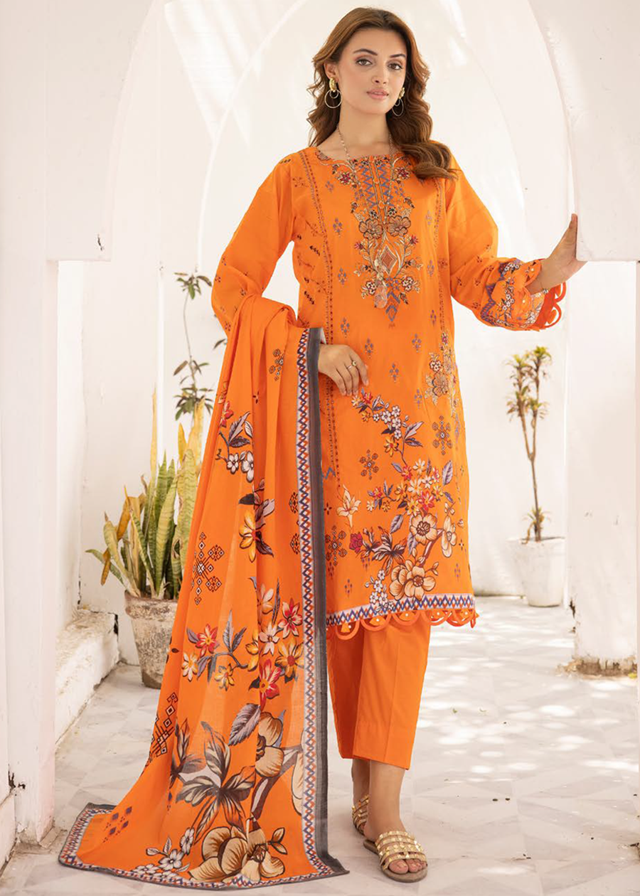 HEER BY SHAISTA DIGITAL PRIN EMBROIDERED D-646