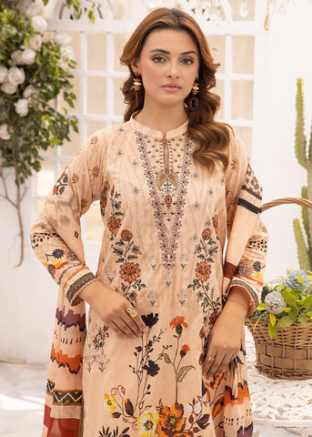 HEER BY SHAISTA DIGITAL PRIN EMBROIDERED D-647