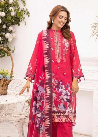 HEER BY SHAISTA DIGITAL PRIN EMBROIDERED D-648