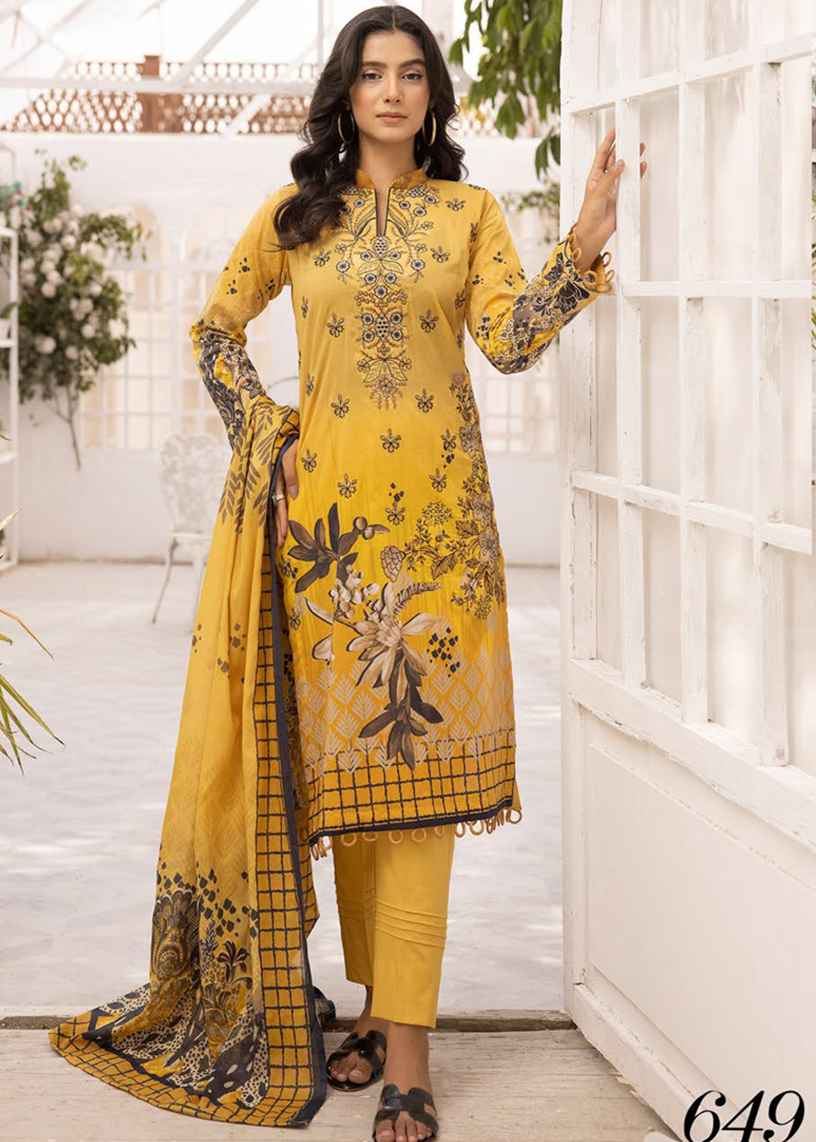 HEER BY SHAISTA DIGITAL PRIN EMBROIDERED D-649