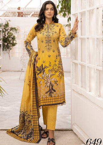 HEER BY SHAISTA DIGITAL PRIN EMBROIDERED D-649