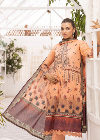 HEER BY SHAISTA DIGITAL PRIN EMBROIDERED D-650