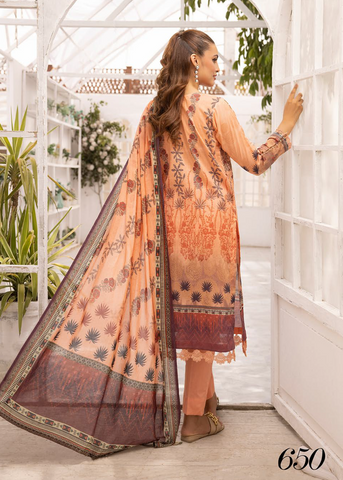 HEER BY SHAISTA DIGITAL PRIN EMBROIDERED D-650