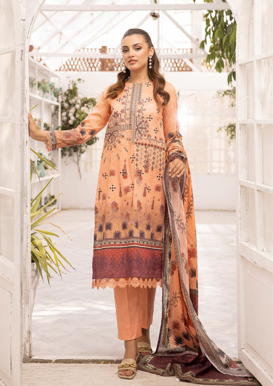 HEER BY SHAISTA DIGITAL PRIN EMBROIDERED D-650