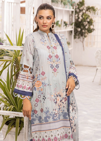 HEER BY SHAISTA DIGITAL PRIN EMBROIDERED D-651