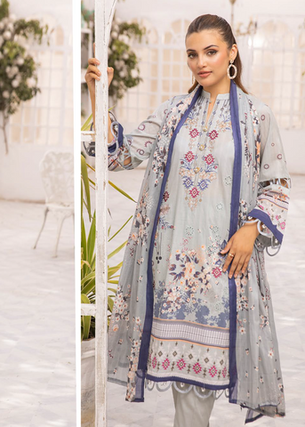 HEER BY SHAISTA DIGITAL PRIN EMBROIDERED D-651