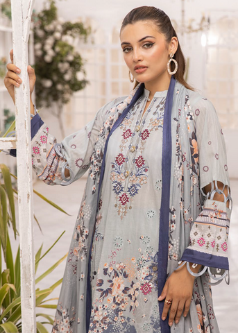 HEER BY SHAISTA DIGITAL PRIN EMBROIDERED D-651