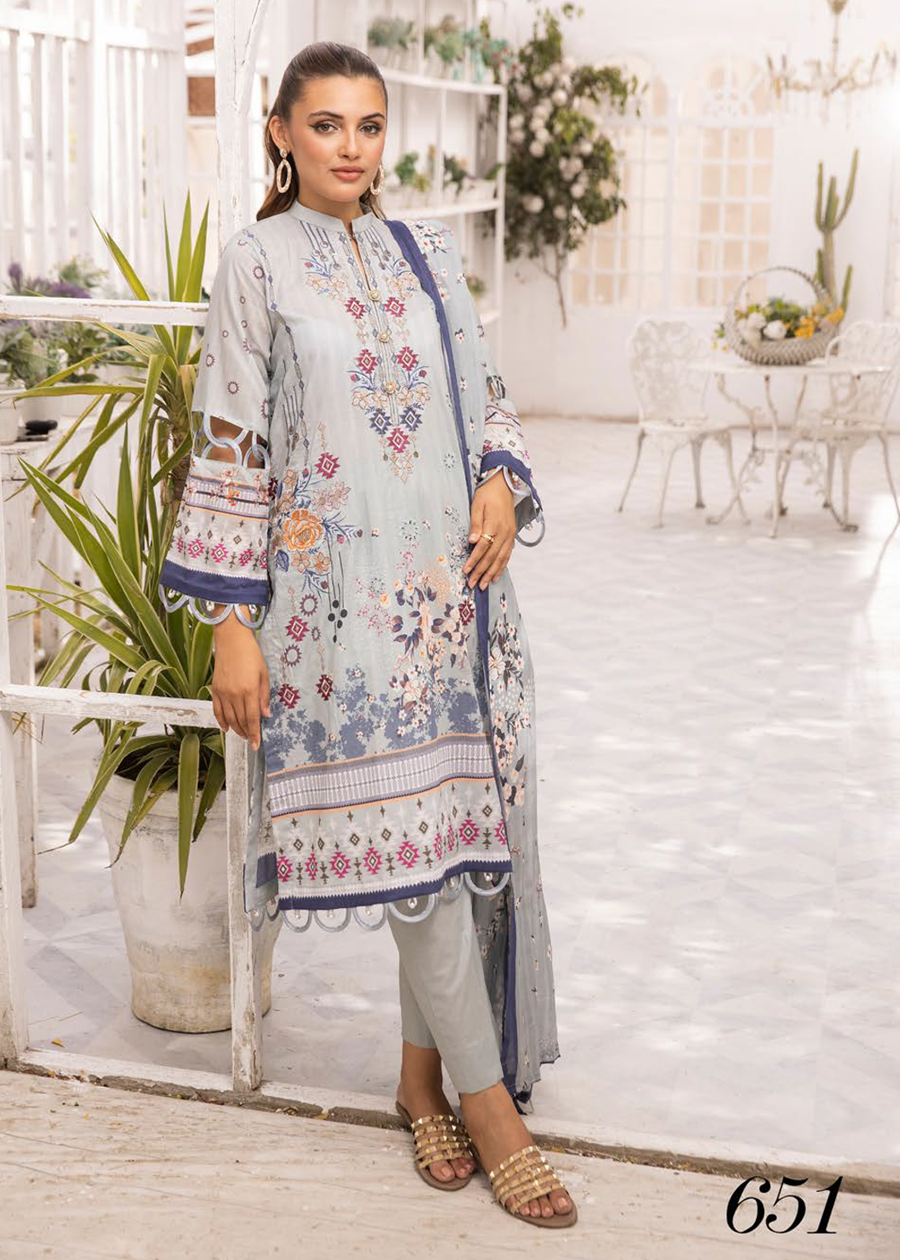 HEER BY SHAISTA DIGITAL PRIN EMBROIDERED D-651