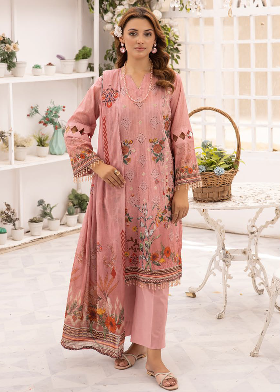HEER BY SHAISTA DIGITAL PRIN EMBROIDERED D-652