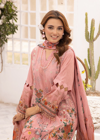 HEER BY SHAISTA DIGITAL PRIN EMBROIDERED D-652