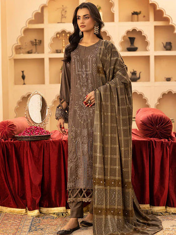 SHAISTA PEACH EMBROIDERED COLLECTION D-789