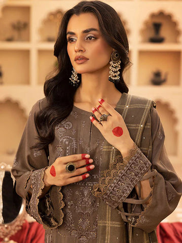 SHAISTA PEACH EMBROIDERED COLLECTION D-789